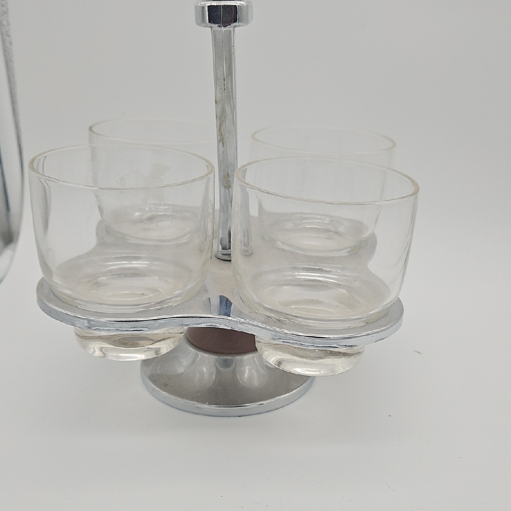 Unique Vintage Silver Glass Holder Set